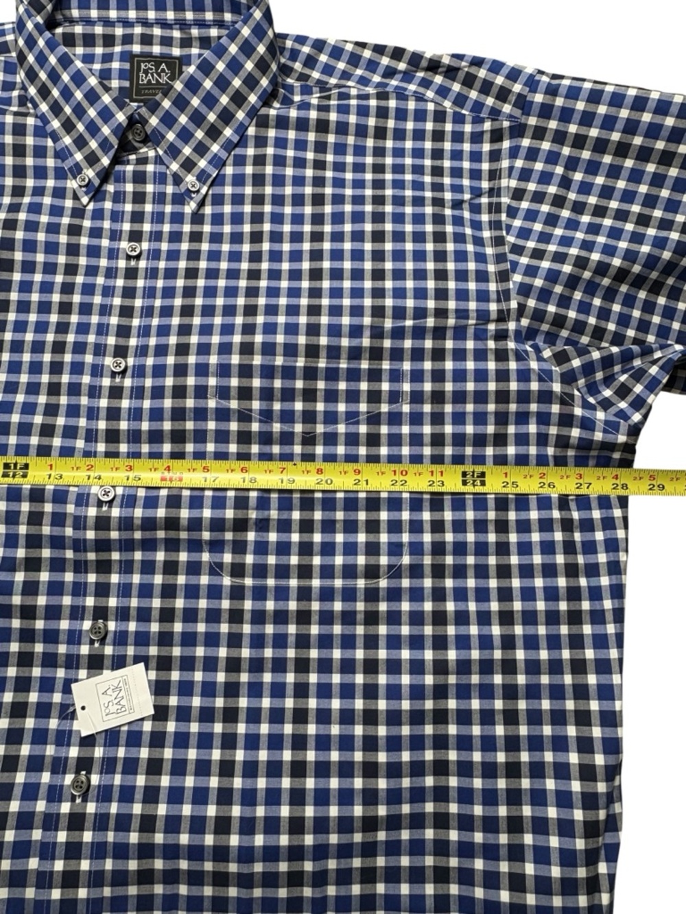 NWT Jos A Bank Traveler Collection Blue Gingham Check Dress Shirt • 2X • $100 - Picture 8 of 13